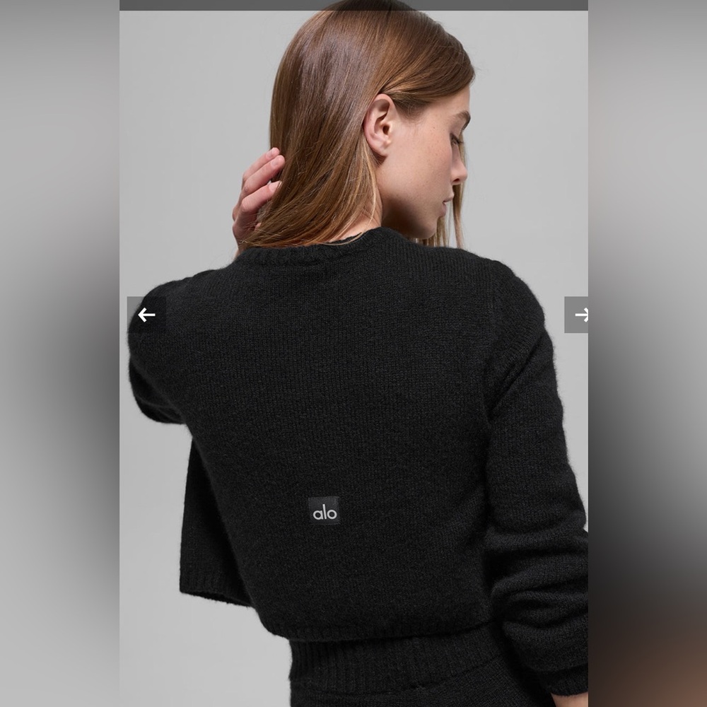 ALO Wool Cashmere New Class Cropped Cardigan